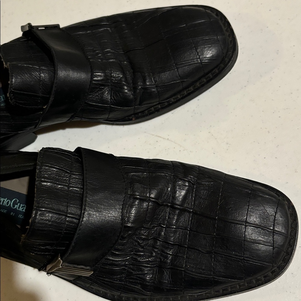 Vintage Alberto Guardian Black Textured Men's Loafers - Picture 10 of 10